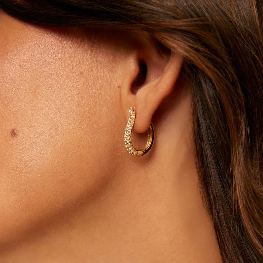 Aretes Venecia Bañados en Oro 18k