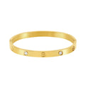 Brazalete Glamour con Piedras y Acabado en Oro de 18K