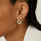 Aretes Radiance con Zirconias Acabado en Oro de 18K