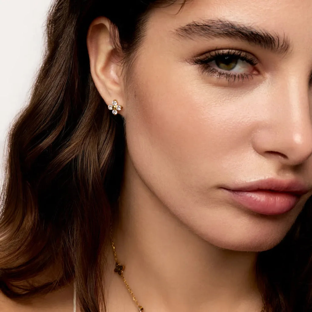 Aretes Florencia con Acabado en Oro de 18K