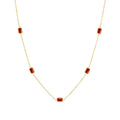 Collar Rubí Bañado en Oro 18k