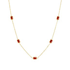 Collar Rubí Bañado en Oro 18k