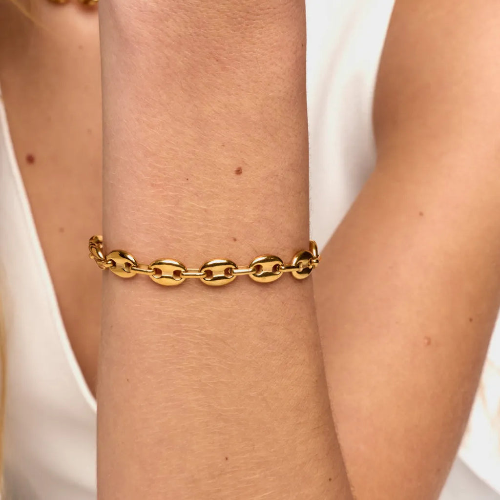 Pulsera de Eslabones Bañada en Oro 18k