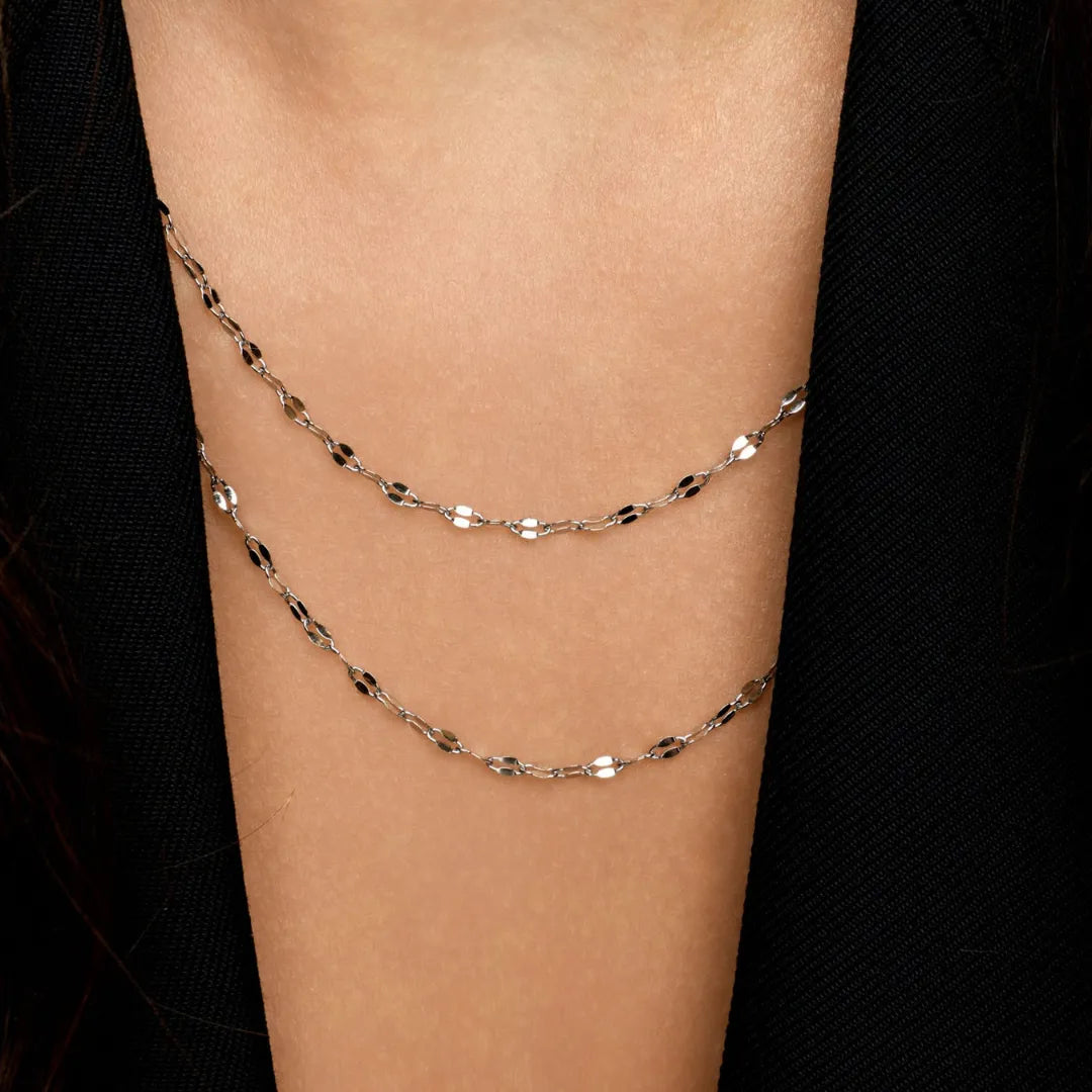 Collar Hojas Doble Plata