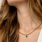 Collar Punto Esmera Bañado en Oro 18k
