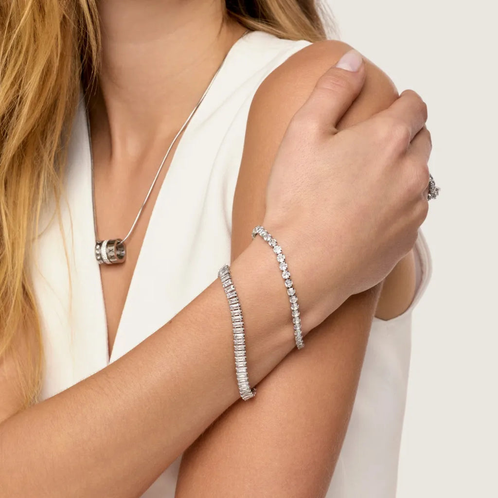 Pulsera Riviera Rectangular Plata