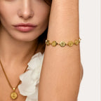 Pulsera San Benito Bañada en Oro 18K