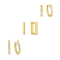 Trío de Aretes Essentials Bañados en Oro 18k