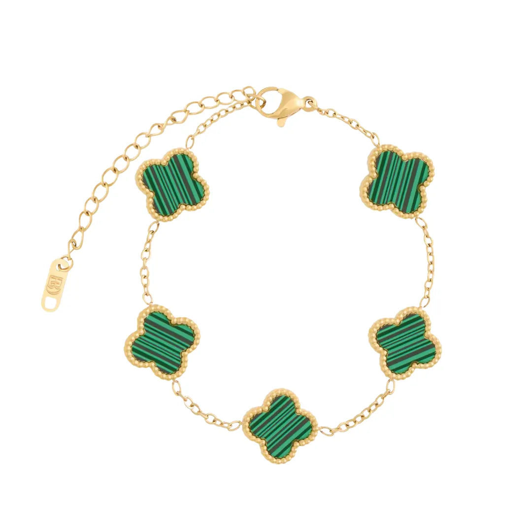 Pulsera Trébol Bañada en Oro 18k