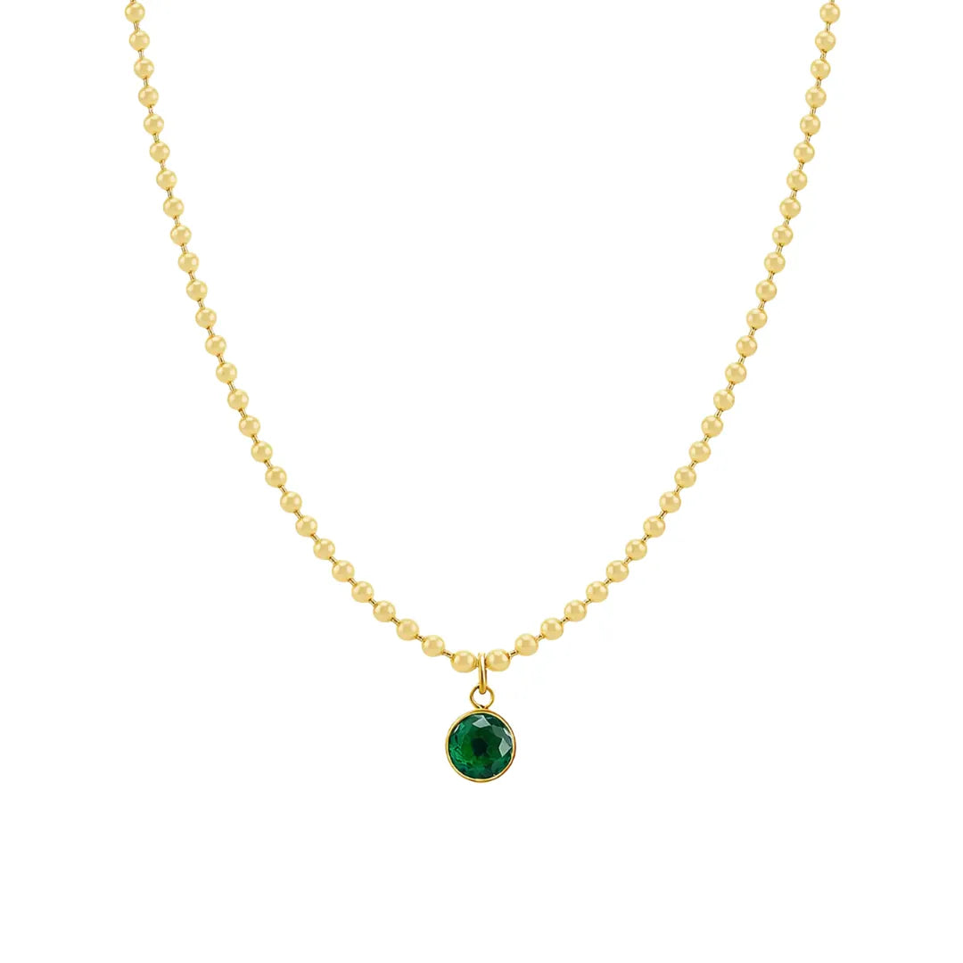 Collar Punto Esmera Bañado en Oro 18k