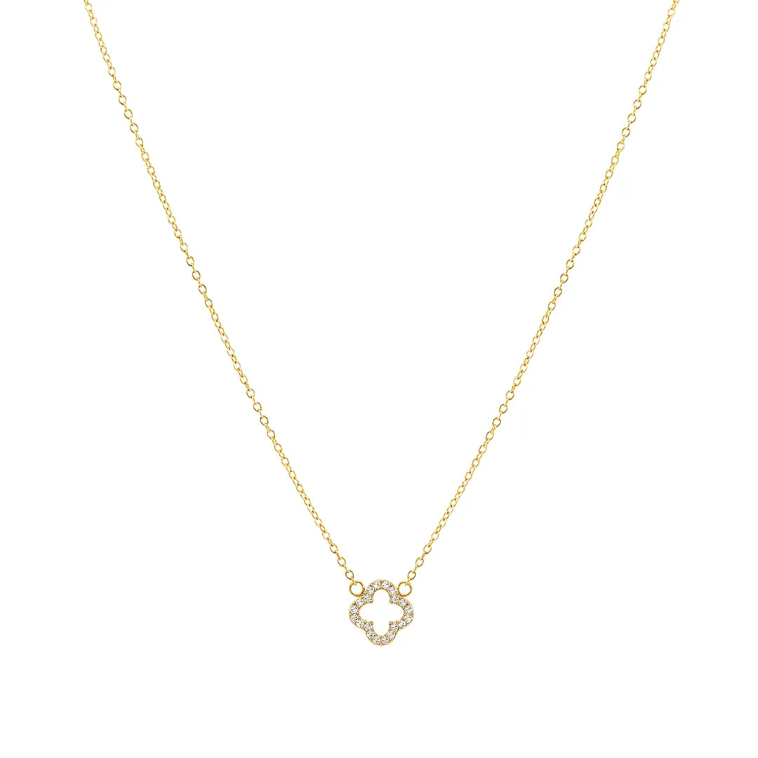 Collar Trébol Minimal Bañado en Oro 18k