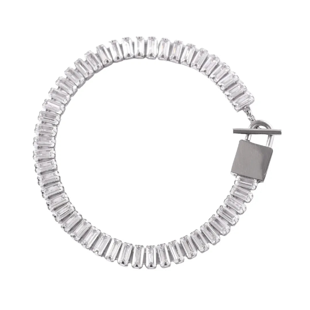 Pulsera Riviera Rectangular Plata