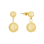 Aretes Esfera Bañados en Oro 18k