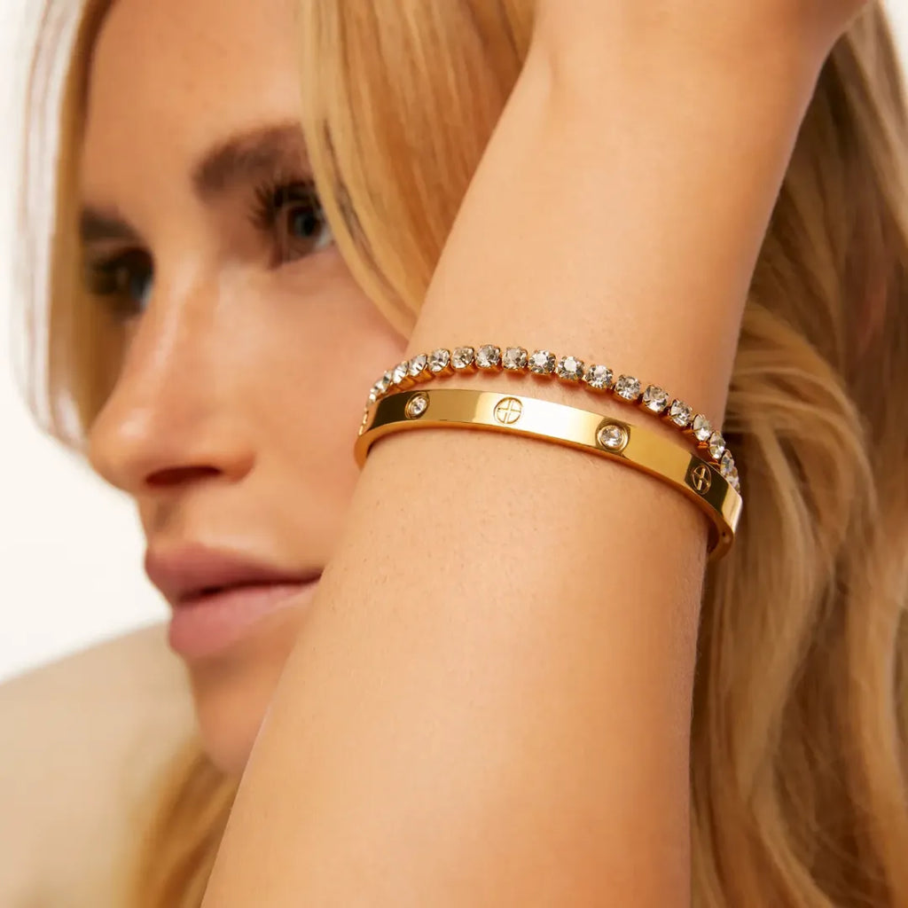 Pulsera Riviera con Acabado en Oro de 18K