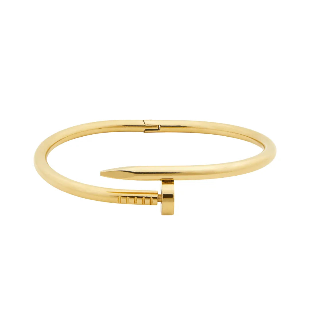 Brazalete Clavo con Acabado en Oro de 18K