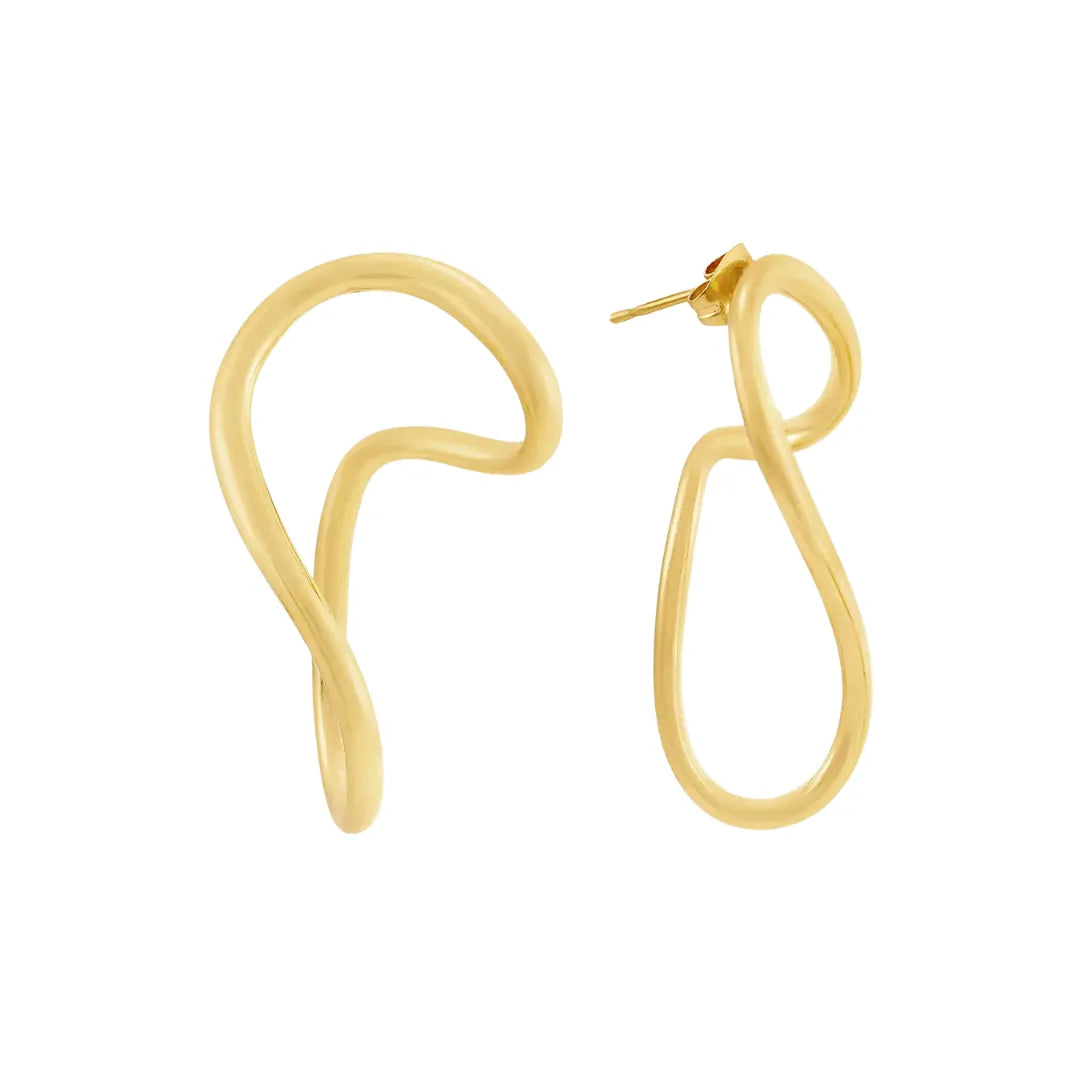 Aretes Volare Bañados en Oro 18k