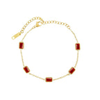 Pulsera Rubí Bañada en Oro 18k