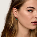 Aretes Punto Esmera Bañados en Oro 18k