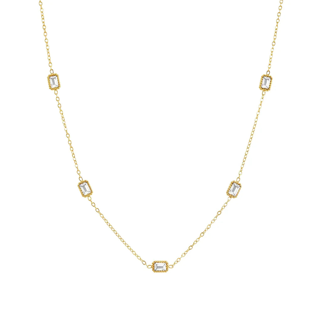 Collar Rubí Bañado en Oro 18k