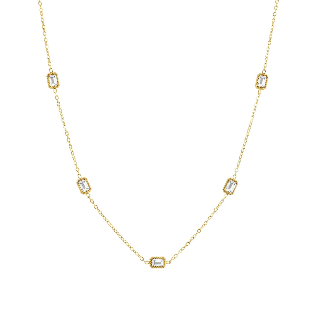 Collar Rubí Bañado en Oro 18k