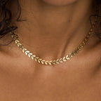Choker Hojas Bañado en Oro 18k