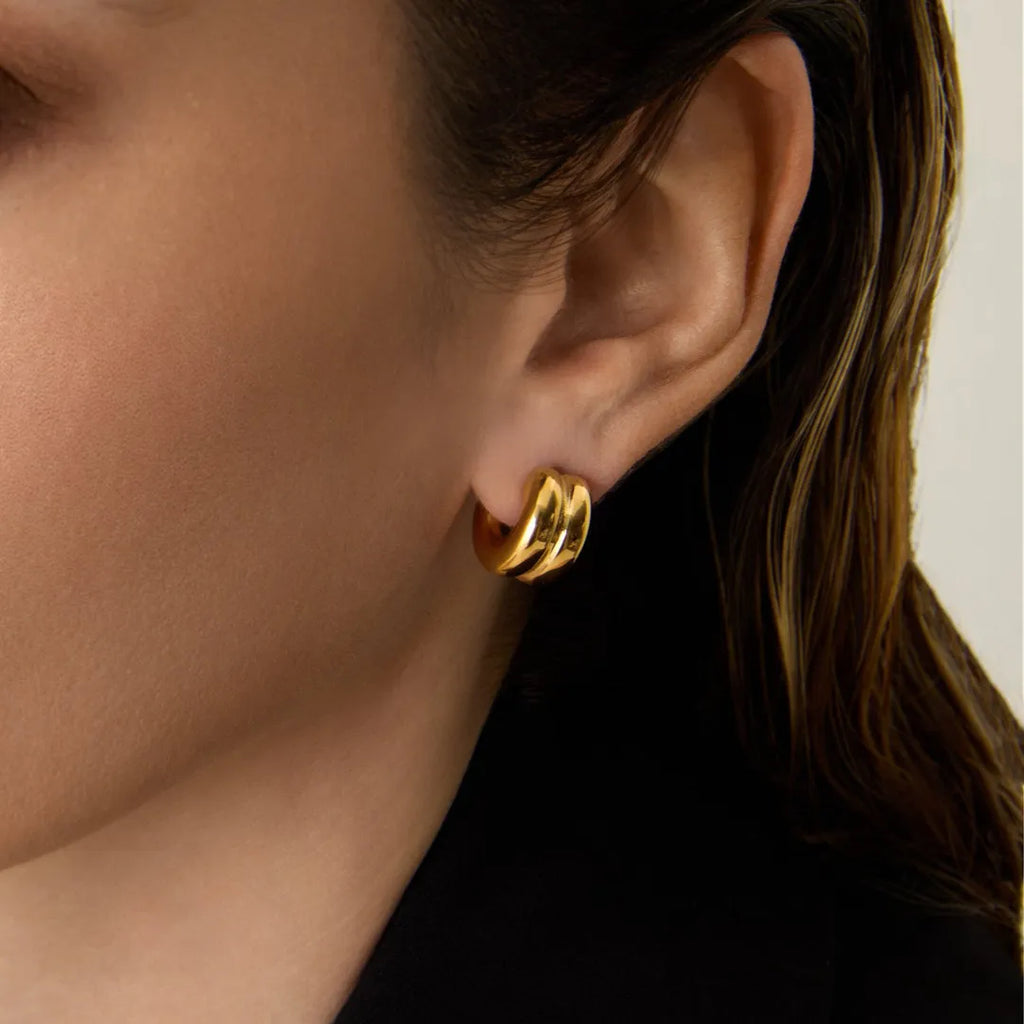 Aretes Mine Bañados en Oro 18k