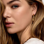 Aretes Eslabones Bañados en Oro 18k
