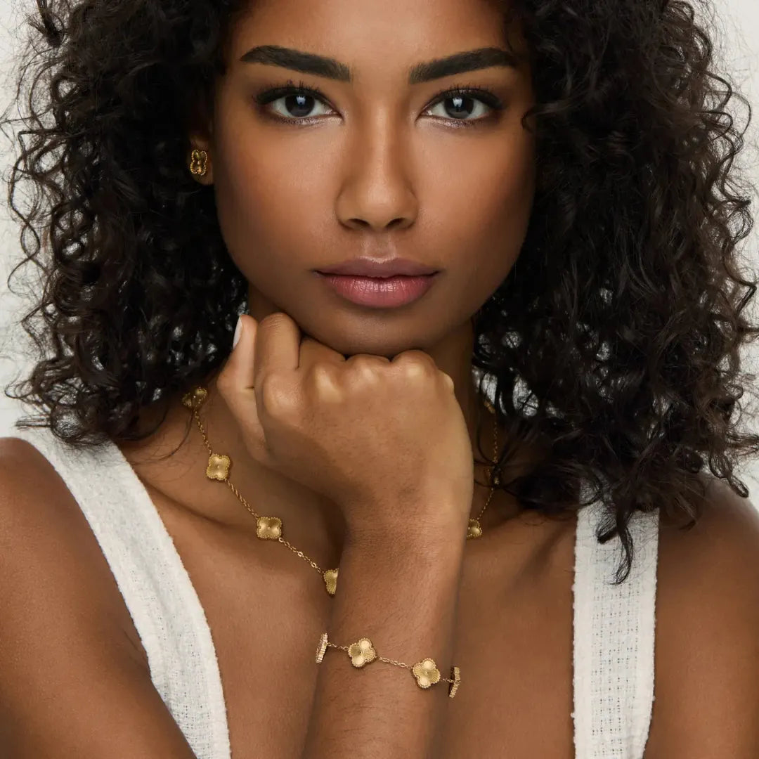 Pulsera Trébol Bañada en Oro 18k