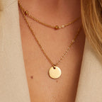 Collar Doble Círculo Slim Bañado en Oro 18k