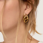 Aretes Elize Bañados en Oro 18k