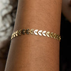 Pulsera Hojas Bañada en Oro 18K