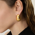 Aretes Gotas Bañados en Oro 18k