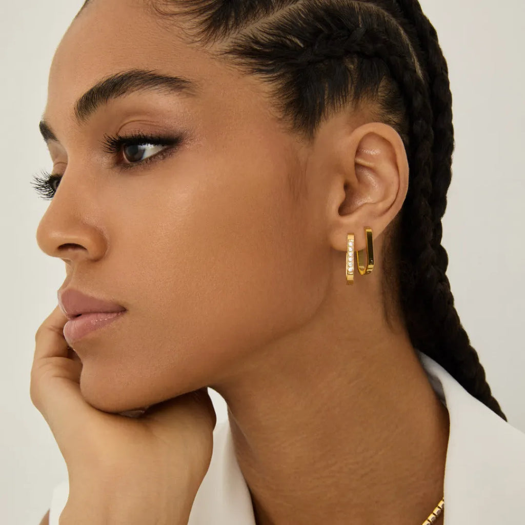 Aretes Stella Bañados en Oro 18k