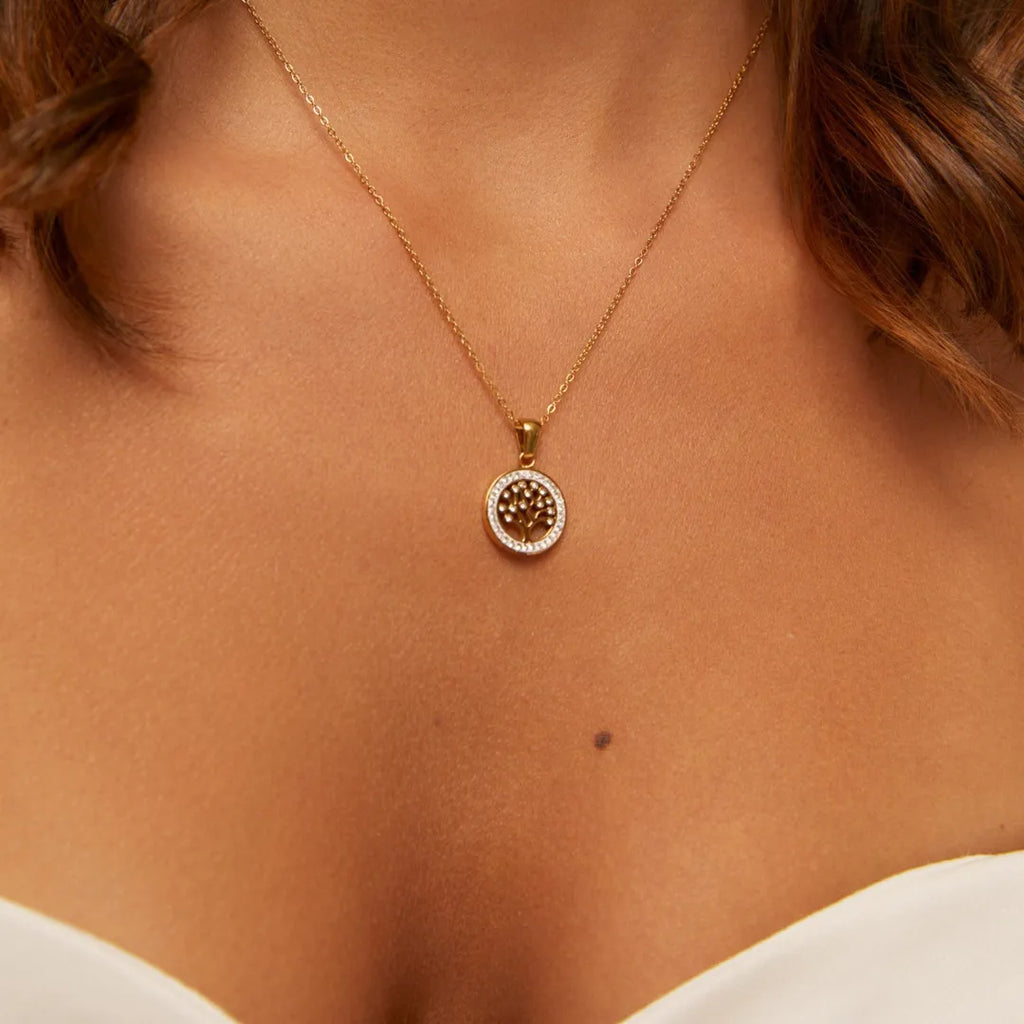Collar Árbol de la Vida Bañado en Oro 18k
