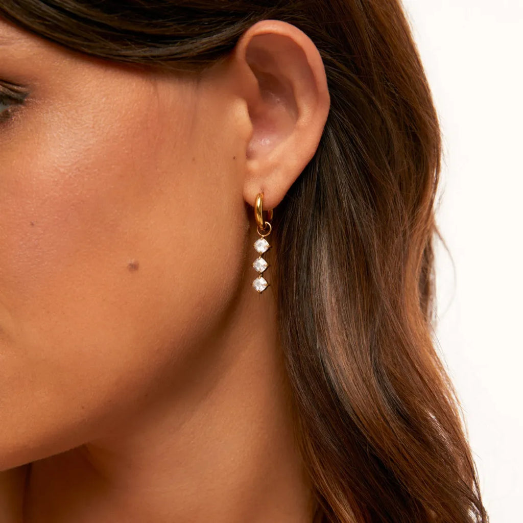Aretes Bella Bañados en Oro 18k