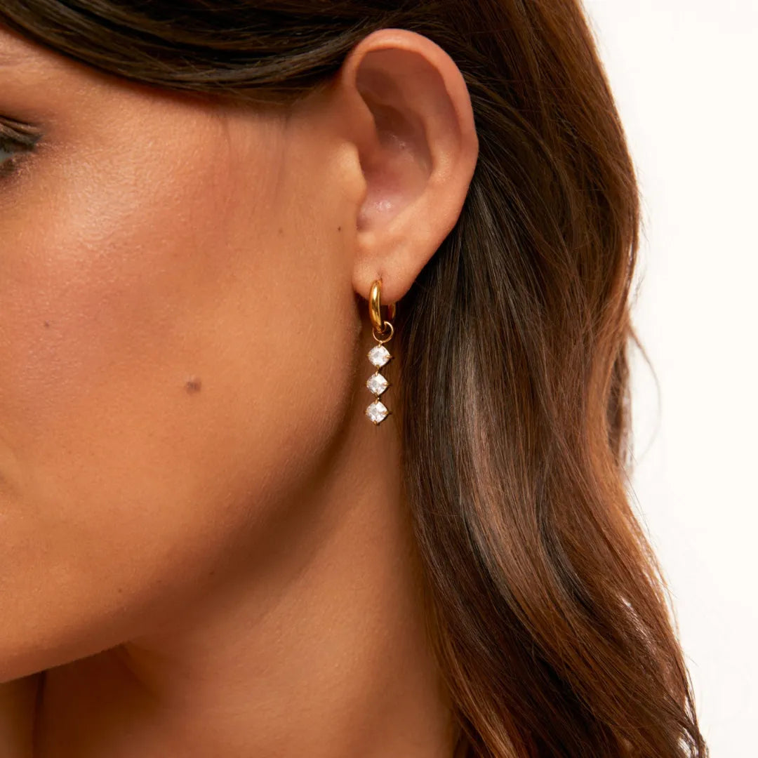 Aretes Bella Bañados en Oro 18k