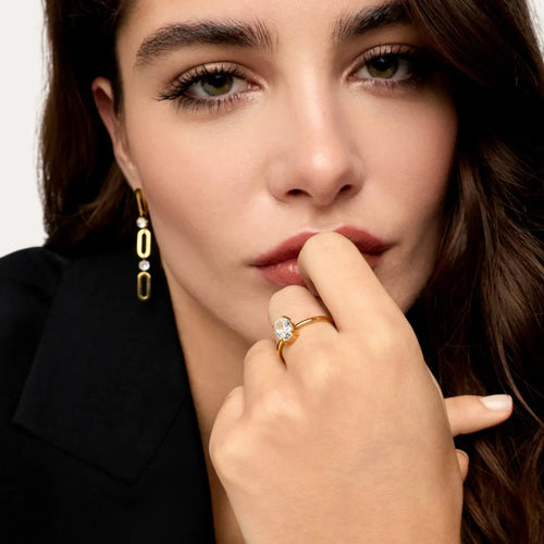 Anillo Solitario Vivace Bañado en Oro 18k