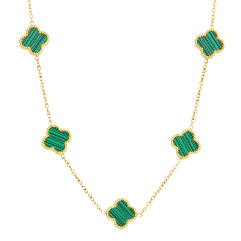 Collar Trébol con Acabado en Oro de 18K