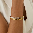 Pulsera Riviera Clásica Bañada en Oro 18K