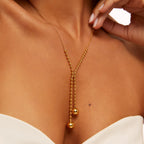 Collar Dos Puntos Bañado en Oro 18k