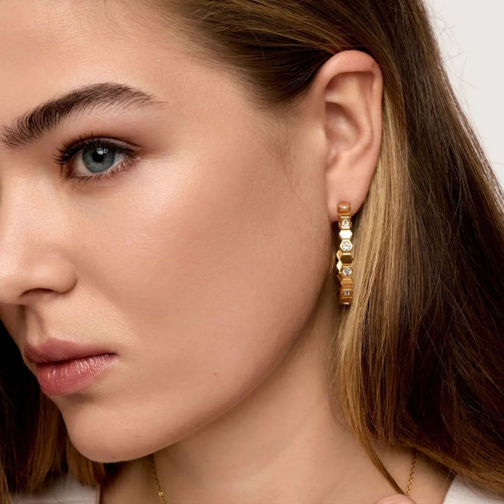 Aretes Lisboa Bañados en Oro 18k