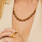 Collar Cadena 8MM Bañado en Oro 18k