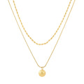 Collar Doble Esfera Bañado en Oro 18k