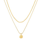 Collar Doble Esfera Bañado en Oro 18k