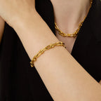 Pulsera de Eslabones Biza Bañada en Oro 18k
