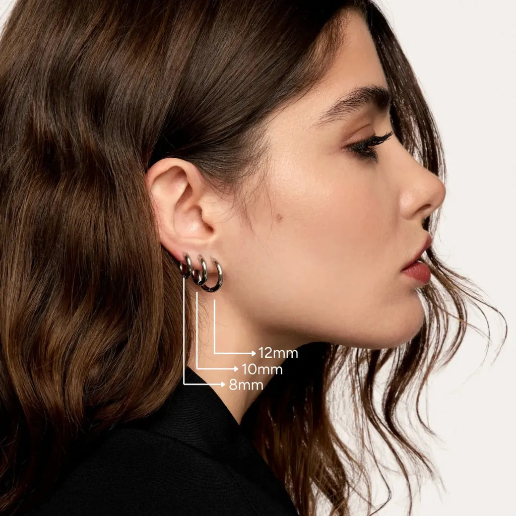 Trío de Aretes de Aro Slim Plata