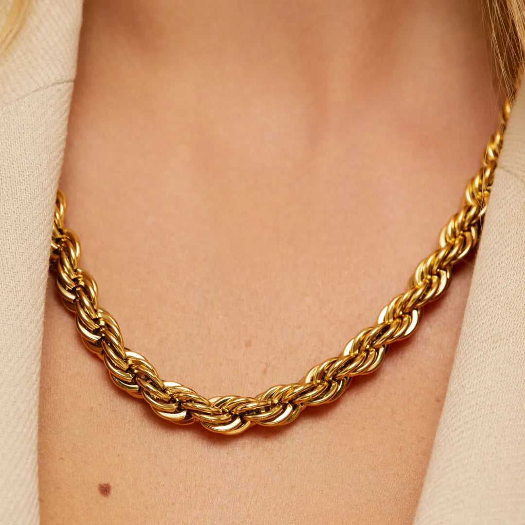 Collar Cadena 8MM Bañado en Oro 18k