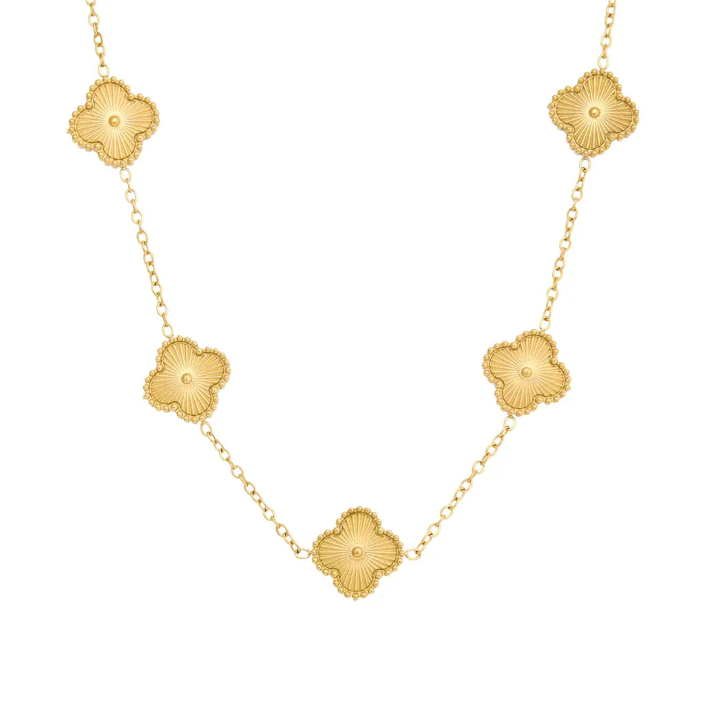 Collar Trébol con Acabado en Oro de 18K