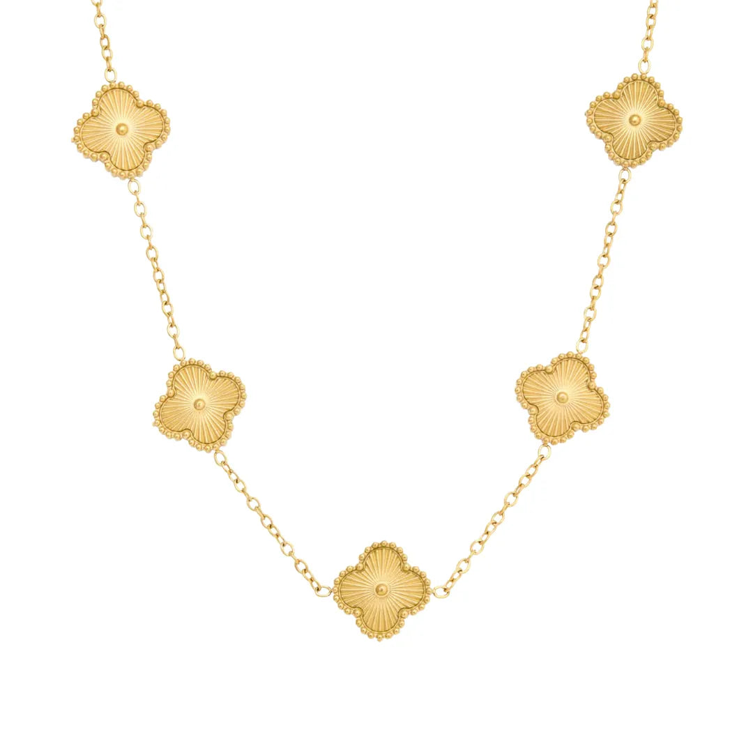 Collar Trébol con Acabado en Oro de 18K
