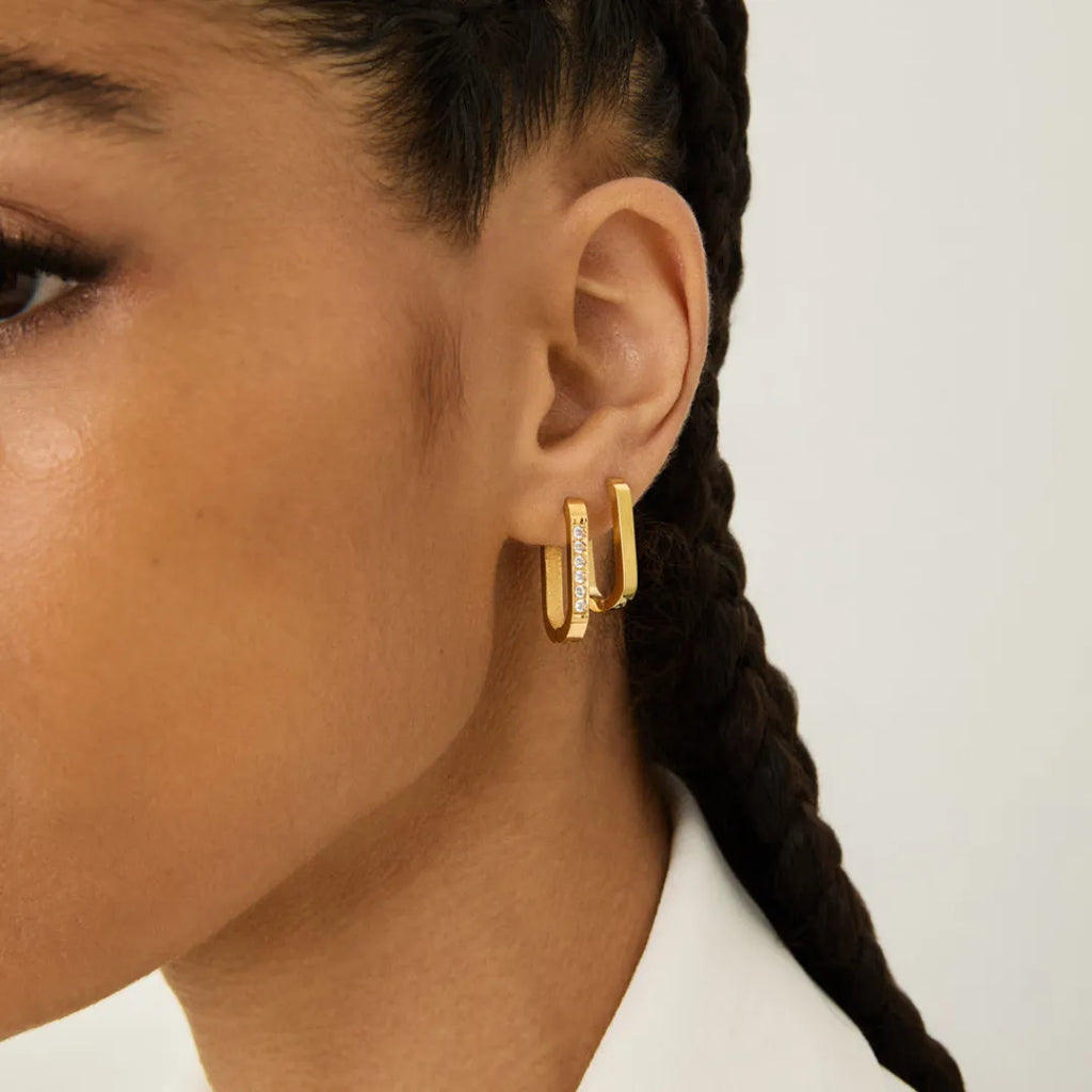 Aretes Stella Bañados en Oro 18k